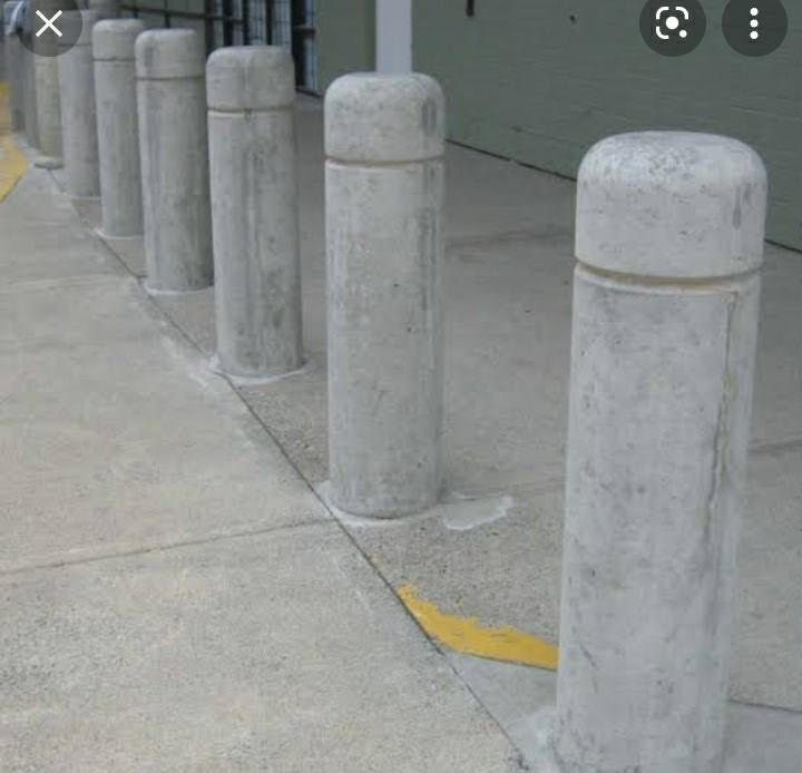 Concrete bollard installation
